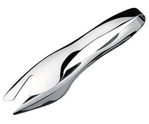 Commichef Deluxe Chrome Plated Salad Tongs, Stainless Steel, 24cm, Verchromt