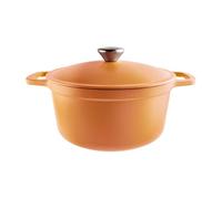 Commichef Lightweight Cast Iron Casserole 22cm, 3L, Terracotta Red - Dutch Oven Pot With Lid For Cooking & Bread Baking, Enamelled Skillet Pan, Induction Hob Compatible Stewpot