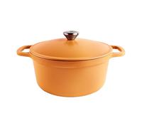 Commichef Lightweight Cast Iron Casserole 24cm, 3.5L, Terracotta Red - Dutch Oven Pot With Lid For Cooking & Bread Baking, Enamelled Skillet Pan, Induction Hob Compatible Stewpot
