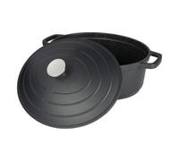 Commichef Oval Cast Aluminium Casserole Dish - Black - 32Cm - 5.8L