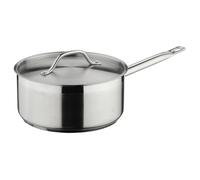Commichef Plus Superior Blend Stainless Steel Saucepan & Lid, Strong Corrosion Resistance, 24cm Diameter, 5L, Silver
