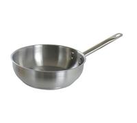 Commichef Plus Superior Blend Stainless Steel Sauté Pan without Lid, Strong Corrosion Resistance, 24cm, Silver