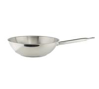 Commichef Plus Superior Blend Stainless Steel Wok Pan, Strong Corrosion Resistance, 28cm, Silver