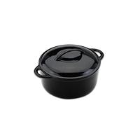 Commichef Round Casserole Dish, 25cm Diameter, Cast Iron, Black