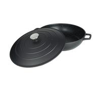 Commichef Shallow Cast Aluminium Casserole Dish - Black - 32Cm - 6L
