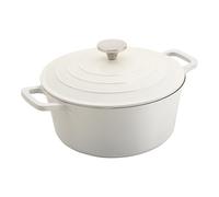 Commichef XR-728CR 28cm Cast Aluminium Round Casserole Dish, Suitable for Oven and All Types of Hob, Perfect for Stews and Casseroles, Cream