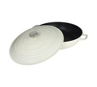 Commichef XR-L32CR 32cm Cast Aluminium Shallow Casserole Dish, Suitable for Oven and All Types of Hob, Perfect for Stews and Casseroles, Cream