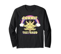 Commit Tax Fraud (Funny Statement & Cute Devil Graphic) Long Sleeve T-Shirt