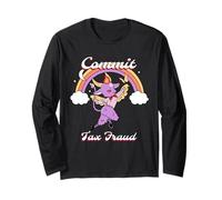 Commit Tax Fraud (Funny Statement & Cute Devil Graphic) Long Sleeve T-Shirt