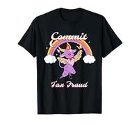 Commit Tax Fraud (Funny Statement & Cute Devil Graphic) T-Shirt