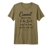 Commit Your Way to The Lord Psalm 37:5 Scripture Bible Faith Premium T-Shirt