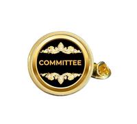Committee (Committee) Gold Plated Domed Lapel Pin Badge
