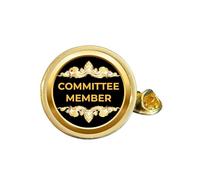 Committee Member (Committee) Gold Plated Domed Lapel Pin Badge