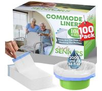 Commode Liners - 100 Strong Portable Toilet Bags - Easy To Use Bedside Commode Liners Disposable - Toilet Liners That Support Dignity of Seniors & Disabled - No More Buckets to Wash - NO Absorbent Pad