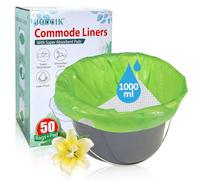 Commode Liners with Absorbent Pad 50 Pack, Bedside Commode Disposable Bags Universal Fit All Standard Toilet Chair Bucket
