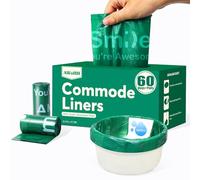 Commode Liners with Absorbent Pads, 40Pack Tear-Free Leak-Proof Bedside Commode Liners, Universal Disposable Commode/Bed Pan Liners for Bedside Commode, Standard Toilet, Chair Bucket(40Bags+40Pads)