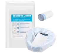 Commode Liners with Absorbent Pads Disposable Bedside Commode Liners and Pads for Commode Toilet Chair Bucket Bags (20 Bags + 20 Pads)