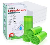 Commode Liners with Absorbent Pads for Commode Toilet Chair Bucket Bags 100 Pack