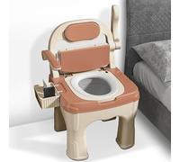 Commode Toilet Chair, Bariatric Commode Chair 880 lbs Heavy Duty, Extra Wide Drop Arm Bedside Toilet Chair for Elderly & Disabled, 3-in-1 Shower Commode with Padded Seat for Seniors (Orange)