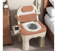Commode Toilet Chair,Bedside Commodes Drop Arm Commode with Padded Seat and Backrest Adjustable Bedside CommodeChair Up to 660 Lbs for Adults and Seniors Safer Toilet Alternative(Orange)