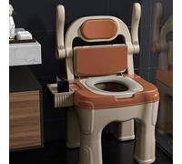 Commode Toilet Chair-Commode Chairs,Drop Arm Commode Chairs-Bedside Commodes,With Soft Backrest And Padded Shower Chairs For The Elderly,Safer Toilet Alternative Supports Up To 660lbs (Orange)