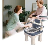 Commode Toilet Chair-Commode Chairs,Drop Arm Commode Chairs-Bedside Commodes,with Soft Backrest and Padded Shower Chairs for The Elderly,Safer Toilet Alternative Supports Up to 660lbs (Blue)