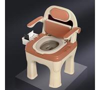 Commode Toilet Chair Drop Arm Bedside Commodes With Padded Seat And Backrest Easy To Assemble Portable Toilets for Home Use for Adults And Seniors Safer Toilet Alternative Supports 660 Lbs(Orange)