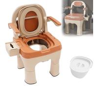Commode Toilet Chair for Elderly, Super Wide Bedside Commodes, with Handles, Load Capacity up to 550 pounds, for Seniors Disabilities Elderly Orange