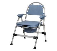 Commode Toilet Chair, Height Adjustable Bedside Commode Chairs, Foldable Toilet Chair Shower Chair with Arm Support and Padded Over Seat Flat Pack Aid for Elderly