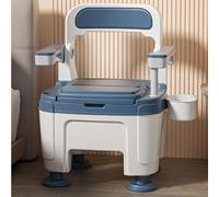 Commode Toilet Chair Mobile Portable Adult Toilets Bedside Commode Seat with Handles Sturdy Support-Slip Resistant Bedside Toilet Chair Potty for Seniors Disabilities Elderly,A