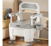 Commode Toilet Chair Mobile Portable Adult Toilets Bedside Commode Seat with Handles Sturdy Support-Slip Resistant Bedside Toilet Chair Potty for Seniors Disabilities Elderly,E