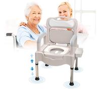 Commode Toilet Chair,Shower Chairs For The Elderly,Height Adjustable Commode Chairs, Portable Commode Toilet For Home Use,Versatile And Comfortable Commode Chairs For Enhanced Mobility (off white)