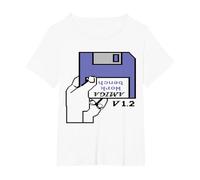 Commodore - AMIGA 500 Workbench Diskette T-Shirt, Women's Plus, White, 4X
