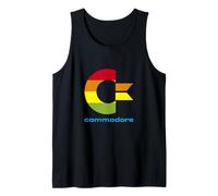 Commodore C64 - Capital Letter Rainbow Colour Stripes Effect Tank Top