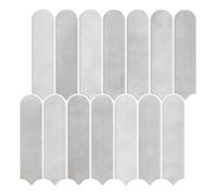 Commomy 10 Pcs 3D Grey Peel and Stick on Tile,11'8 x 11'8 Matt UrltraLight PVC Long Fish Scale Self Adhesive Wall Tiles for Kitchen, Bathroom, Living Room, Bedroom, RV