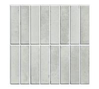 Commomy 10 Pcs 3D Grey Self Adhesive Wall Tiles,11'8 x 11'8 Matte UrltraLight PVC Vertical Peel and Stick on Tiles for Kitchen Backsplash, Bathroom, Living Room, Bedroom, RV