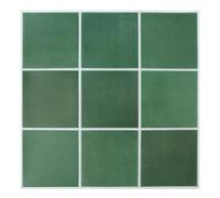 Commomy 10 Pcs Dark Green Stick on Tiles for Kitchen,11'8 x 11'8 UrltraLight PVC Square 3D Self Adhesive Wall Tiles for Bathroom, Bedroom, Living Room, RV