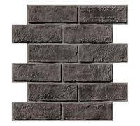 Commomy 10 pcs Faux Brick Wall Panels - 11.8" x 11.8" 3D Lightweight Thin PVC Brick Wallpaper DIY Self Adhesive Stick on Tile for Kitchen, Bathroom, Living Room,Bedroom,RV (9.7 Sq.Ft)