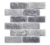 Commomy 10 pcs Faux Brick Wall Panels, 3D Self Adhesive Brick Wall Tiles - 11.8"x 11.8" Lightweight Thin PVC Brick Wallpaper Stick on Tiles for Kitchen,Bathroom,Quick Home Wall Decor (9.7 Sq.Ft)