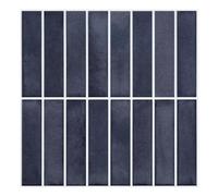 Commomy 10 Pcs Navy Blue 3D Stick on Tiles, 11'8 x 11'8 Matte UrltraLight PVC Vertical Adhesive Wall Tiles for Kitchen Backsplash, Bathroom, Living Room, Bedroom, RV