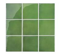Commomy 10 pcs Upgrade Thicker Stick on Tiles - 12" x 12" 3D Green Peel and Stick Wall Tiles Backsplash for Kitchen and Bathroom, Square Self Adhesive Tile Stickers for Living Room, Fireplace