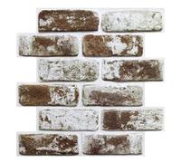 Commomy 3D Brick Wall Panels Peel and Stick -10 pcs Printable Faux Brick Wallpaper Sticker Self-Adhesive Wall Tile for Interior Wall Decor, RV, Kitchen, Bathroom, Living Room