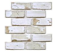 Commomy 3D Brick Wall Tiles - 10 pcs 11.8"x 11.8" Brick Wall Panels PVC Stick on Tiles Brick Wallpaper Self Adhesive Wall Tiles for Kitchen,Bathroom,Bedroom, Living Room,Fireplace