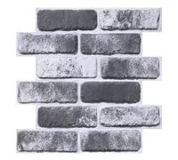 Commomy 3D Brick Wallpaper Tiles - 10 pcs 11.8"x 11.8" Faux Brick Wall Panels Lightweight Thin PVC Stick on Tiles Self Adhesive Wall Tiles for Kitchen,Living Room,Quick Home Wall Decor