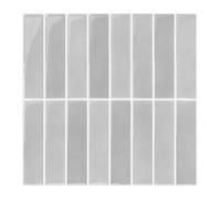 Commomy 3D Grey Stick on Tiles, Peel and Stick Tiles 10 Pcs of 12'' x 12'' Tile Stickers for Kitchen and Bathroom Interior Self Adhesive Wall Tile (Glossy Surface, Covers 10 sq.ft)