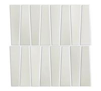 Commomy Grey Stick on Tiles - 10 Sheets of 11.8" x 11.8" - Matte PVC 3D Trapezoid Self Adhesive Wall Tiles for Kitchen and Bathroom Peel and Stick Wall Tile for Interior Decor