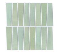 Commomy Light Green Stick on Tiles - 10 Sheets of 11.8" x 11.8" - Matte PVC 3D Trapezoid Self Adhesive Wall Tiles for Kitchen and Bathroom Peel and Stick Wall Tile for Interior Decor