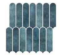 Commomy Matte Peel and Stick Backsplash - 10 Sheets of 11.8" x 11.8" - 3D Blue Peel and Stick Tile for Kitchen and Bathroom PVC Wall Tiles Interior Renters,RV,Bedroom,Living Room