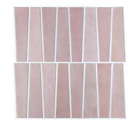 Commomy Pink Stick on Tiles - 10 Sheets of 11.8" x 11.8" - Matte PVC 3D Trapezoid Self Adhesive Wall Tiles for Kitchen and Bathroom Peel and Stick Wall Tile for Interior Decor