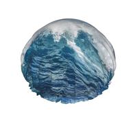 Common Bottlenose Dolphin Double Layer Elastic Waterproof Shower Cap Reusable Bath Cap